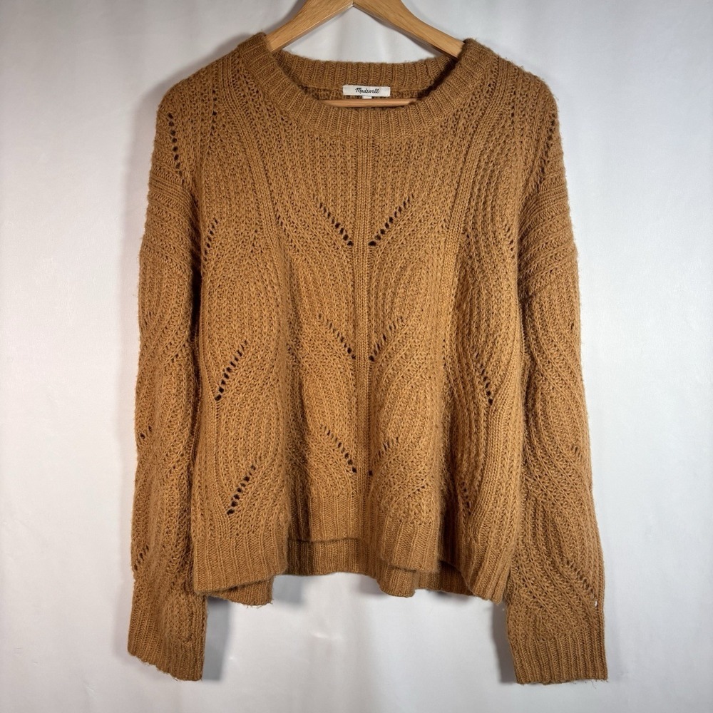 Madewell Sweater Womens Medium Alpaca Blend Boho Cozy Cabin Neutral Fisherman